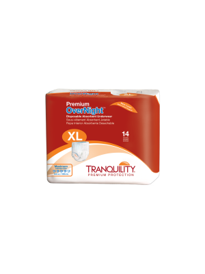 Tranquility Premium Overnight Disposable Absorbent Underwear X-Large Case/56