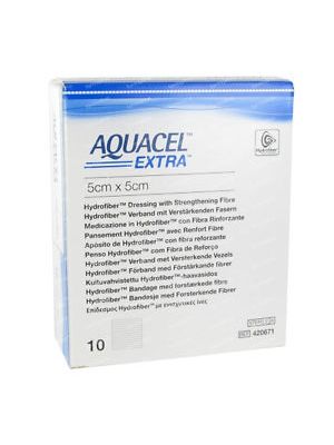 Convatec 420671 Aquacel Extra Hydrofiber Dressing with Strengthening Fiber Sterile 5cm x 5cm (2