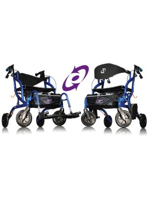 Airgo Fusion F20 Side-Folding Rollator & Transport Chair Pacific Blue