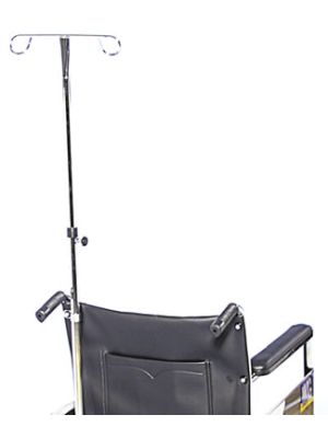 Telescoping IV Pole Attachment for Wheelchair