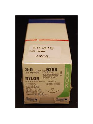 Nylon Mono SUTURE Black 3-0 18in C6 Box/12