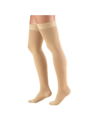 Truform 8848 Thigh High Dot Top Closed Toe Compression Stockings Unisex 30-40 mmHg Beige