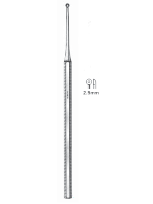 Curette Excavator Single Ended with Hole 15cm with 2.5mm Cup