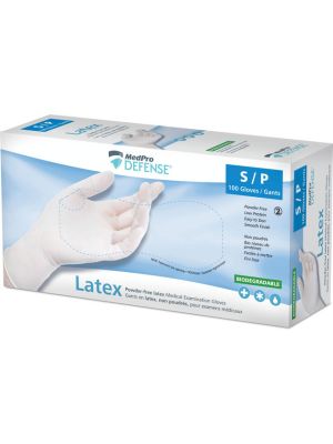 MedPro Defense Latex Powder-Free Exam Gloves Small Box/100