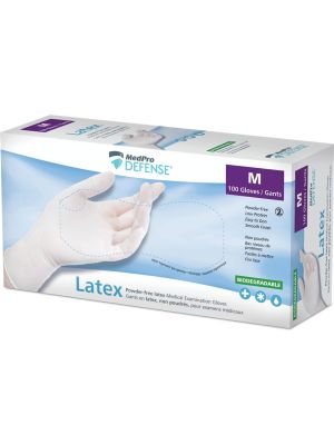 MedPro Defense Latex Powder-Free Exam Gloves Medium Box/100