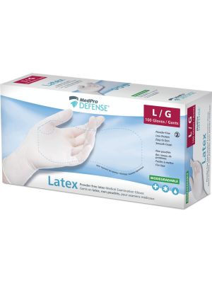 MedPro Defense Latex Powder-Free Exam Gloves Large Box/100
