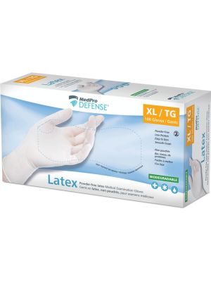 MedPro Defense Latex Powder-Free Exam Gloves X-Large Box/100