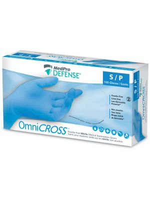 MedPro Defense OmniCROSS Nitrile Powder-Free Exam Gloves Blue Small Box/100