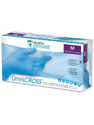 MedPro Defense OmniCROSS Nitrile Powder-Free Exam Gloves Blue Medium Box/100