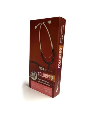 Color Pro Dual Head Stethoscope Silver Chestpiece Pink Tubing
