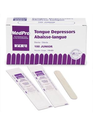 Tongue Depressors Sterile Individually Wrapped Junior Box/100