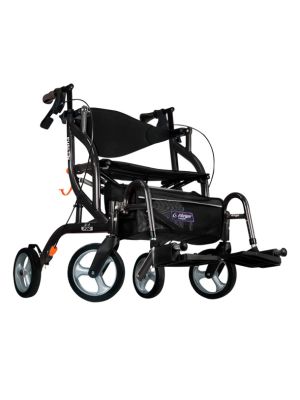 Airgo Fusion F20 Side-Folding Rollator & Transport Chair Pearl Black