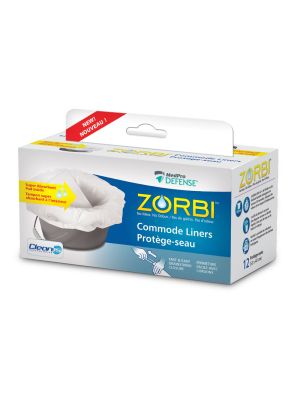Zorbi Commode Liners with Easy Drawstring Closure and Cleanis Technology Inside Box/12