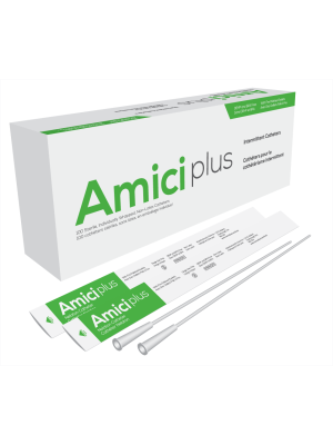Amici Plus 5912 Male Intermittent Catheter with Smooth Low-Profile Eyelets 16
