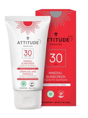 Attitude Mineral Sunscreen SPF 30 Fragrance-Free 150g