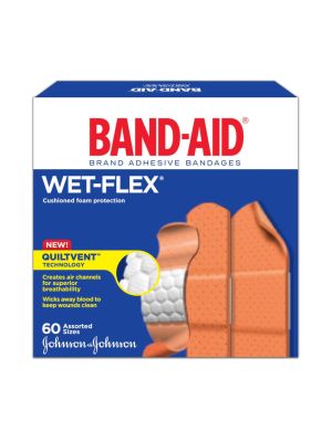 Band-Aid Wet Flex Dressings Assorted Strips Box/60