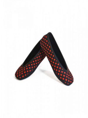 Nufoot Ballet Flats Black with Red Polka Dots