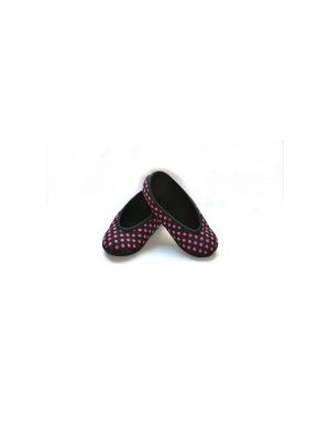 Nufoot Black and Pink Polka Dots Ballet Flats