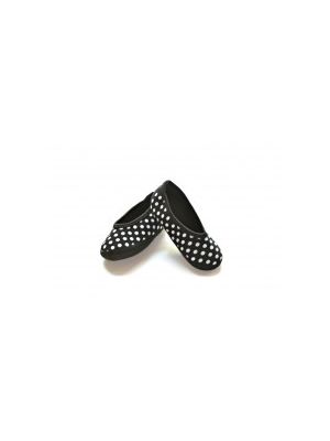 Nufoot Black with White Polka Dots Ballet Flats