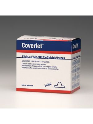 Coverlet 0080100 Stretchable Lightweight Fabric Adhesive Dressing Toe Shield (No Pad) Beige 6.3 cm x 3.5 cm Box/100