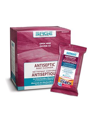 Antiseptic Body Cleanser 2% CHG 19cm x 19cm Pkg/6