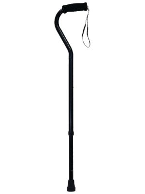 Black Offset Cane with Strap 300 lbs Weight Capacity