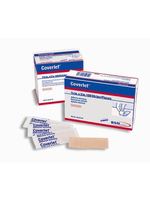 Coverlet 0033000 Stretchable Lightweight Fabric Adhesive Dressing Sterile Patches Beige 5 cm x 3.8 cm Box/100