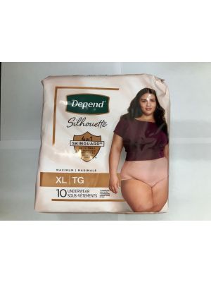 Depend Silhouette Underwear for Women Maximum Absorbency X-Large Pkg/10