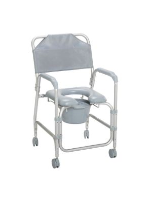 Aluminum Shower Chair and Commode with Casters