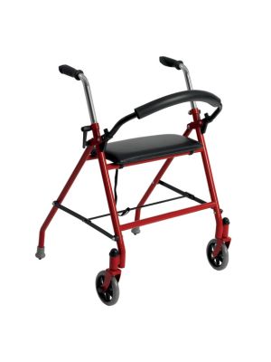 Two Wheeled Walker with Seat Red