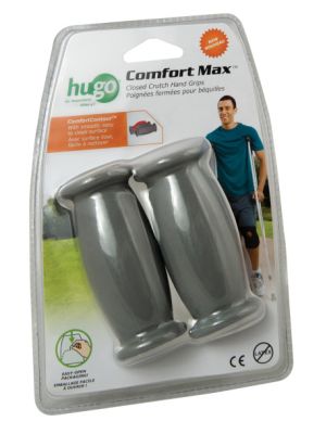 Hugo Comfort Max Crutch Hand Grips Closed Grey Pair