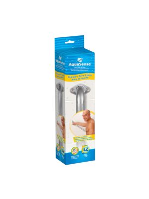 AquaSense Knurled Chrome Grab Bar with Rotating Flange 24