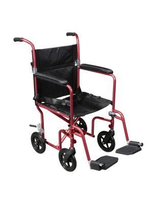 Deluxe Fly-Weight Aluminum Transport Chair with Removable Casters 19