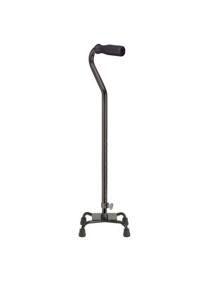 Quad Cane Small Base Black with Foam Rubber Grip