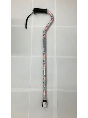 Gel Grip Aluminum Offset Cane Height Adjustable Floral