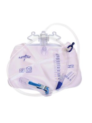 Urinary Drainage Bag DYND15203 with Anti Reflux Tower and Metal Drain Clamp Latex Free 2000 mL  Each