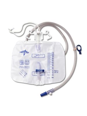 Medline DYND15205 Urine Drainage Bag 2000 mL with Anti Reflux Tower and Slide Tap Case/20