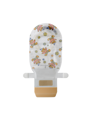 Coloplast 14692 Easiflex Pediatric Pouch with EasiClose Opaque with Teddy Bear Print Purple 150mL Box/10