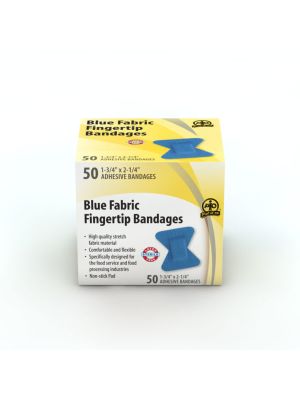 Blue Fabric Fingertip Bandage 1 3/4