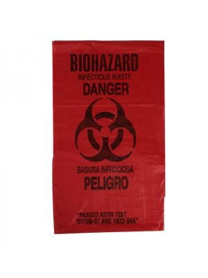 Biohazard Red Bag 60 cm x 60 cm Pkg/100
