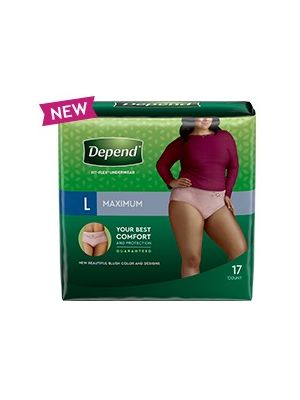 Depend Fit-Flex Underwear for Women Maximum Absorbency Large Pkg/17