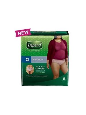 Depend Fit-Flex Underwear for Women Maximum Absorbency X-Large Pkg/15