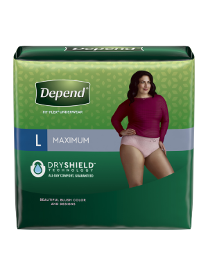 Depend Fit-Flex Underwear for Women Maximum Absorbancy Large Case/56