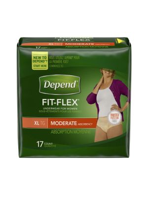 Depend Fit-Flex Underwear For Women Moderate Absorbency X-Large Pkg/17