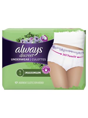 Always Discreet Maximum Classic Cut Underwear Extra Large Case