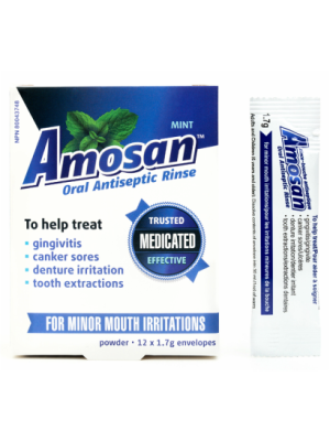 Amosan Oral Antiseptic Rinse 1.7 g Box/12