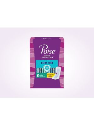 Poise Ultra Thin Pads For Bladder Leaks 3 Drop Light Absorbency Regular Length Pkg/28