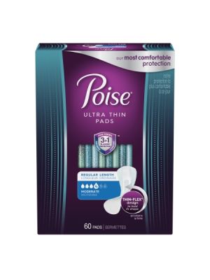 Poise Moderate Absorbency Ultra Thin Pads Pkg/60