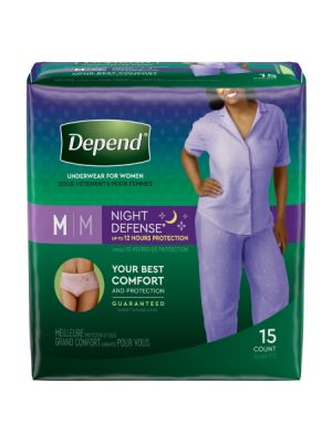 Depend Night Defense Underwear for Women Overnight Absorbency Medium Case/60