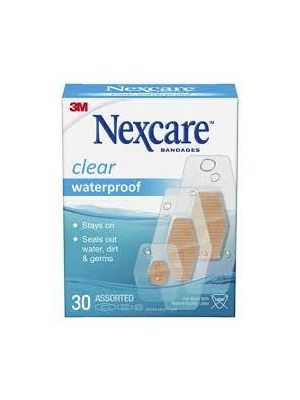 Nexcare Clear Waterproof Bandages Box/30